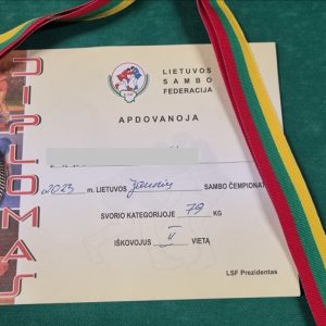 DALYVAVIMAS LIETUVOS JAUNIMO IR JAUNIŲ SAMBO ČEMPIONATE