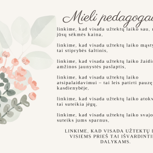 SU MOKYTOJŲ DIENA! SU MOKYTOJŲ DIENA!