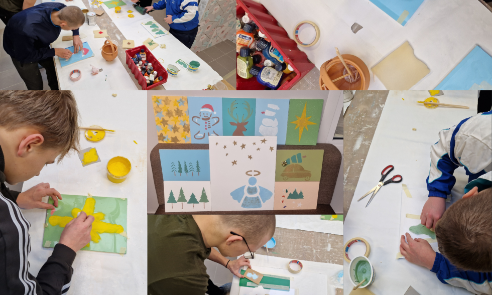 MOKINIŲ DARBŲ PARODA „KALĖDINIS PAVEIKSLĖLIS“