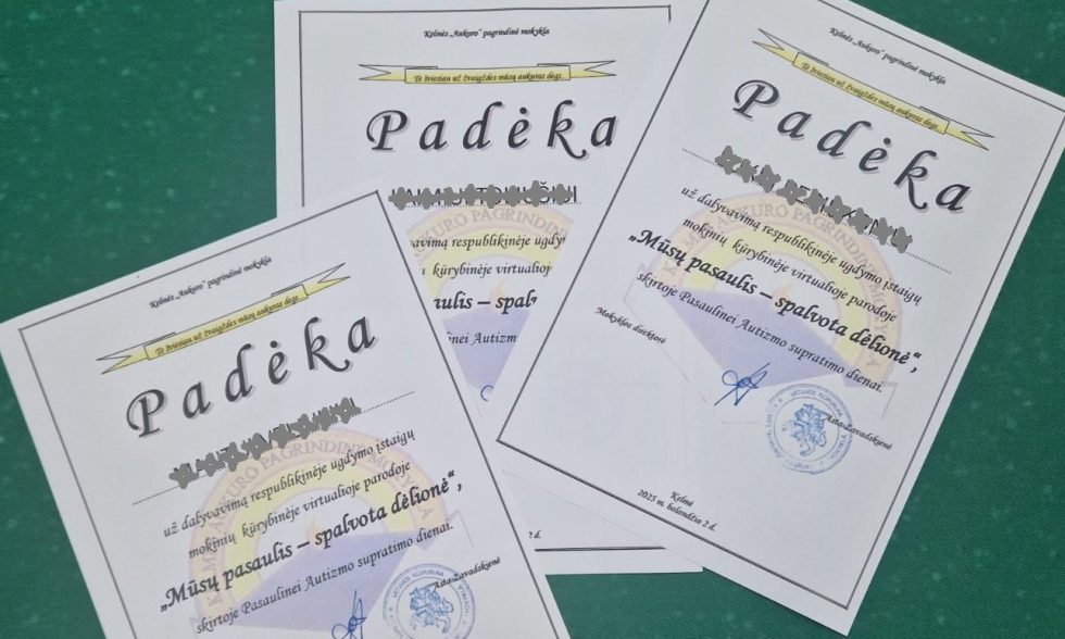 DALYVAVIMAS VIRTUALIOJE PARODOJE „MŪSŲ PASAULIS – SPALVOTA DĖLIONĖ“