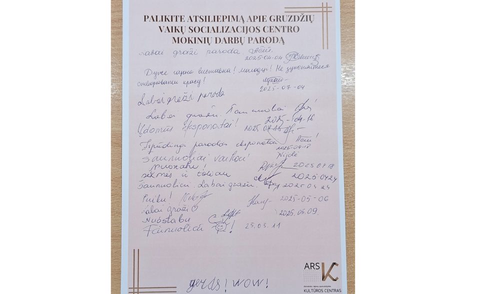 CENTRO MOKINIŲ PARODA N. AKMENĖS KULTŪROS CENTRE