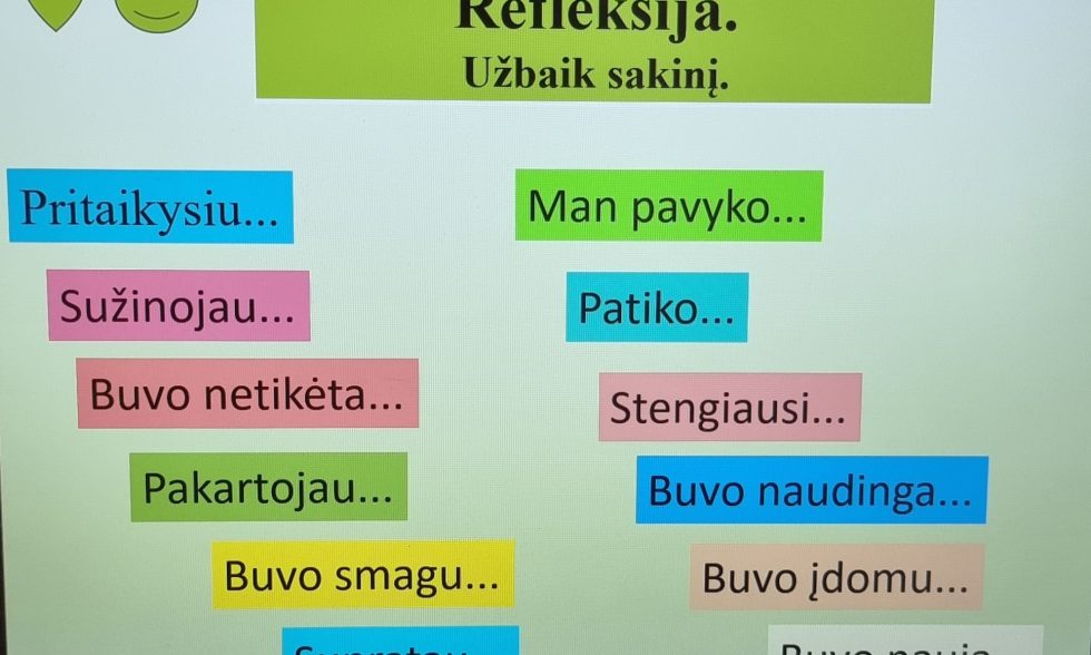 KOLEGIALAUS GRĮŽTAMOJO RYŠIO PAMOKOS CENTRE UGDANT VERTYBES IR KALBINĮ MĄSTYMĄ