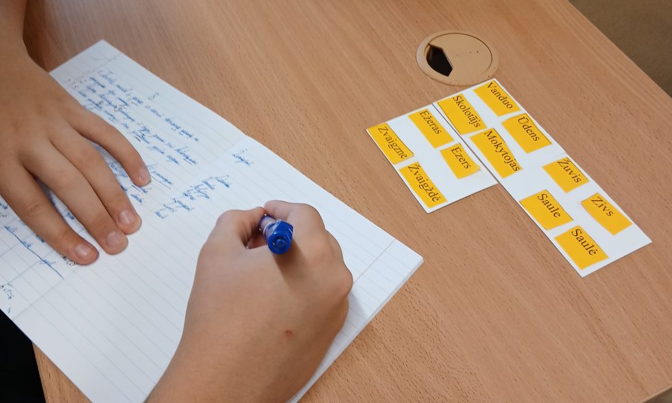 Baltų vienybės dieną lietuvių kalbos pamokoje ,,Dvi tautos – viena šaknis” – kelionė per kalbą ir ženklus