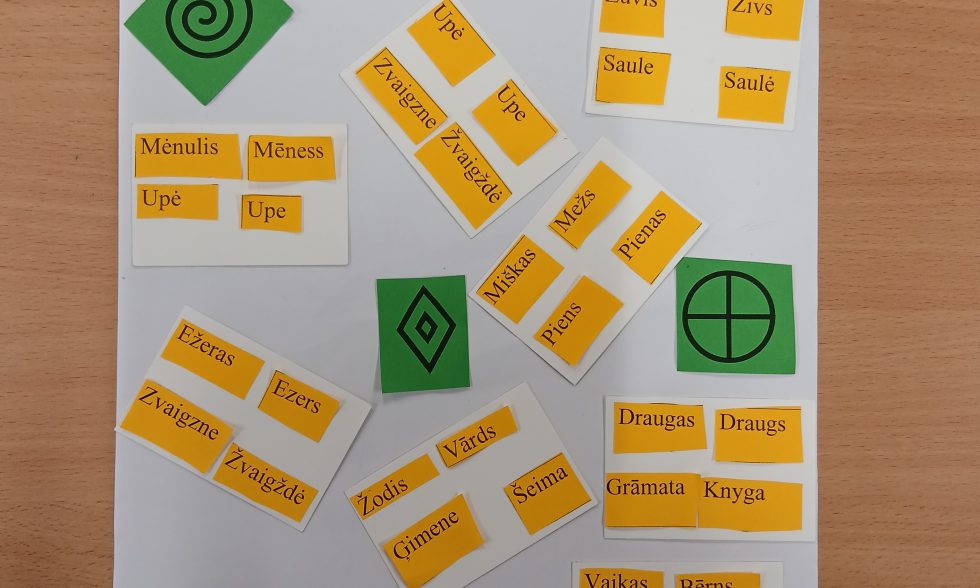 Baltų vienybės dieną lietuvių kalbos pamokoje ,,Dvi tautos – viena šaknis” – kelionė per kalbą ir ženklus