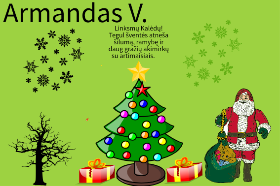 Kalėdinės atvirutės, sukurtos informatikos pamokose