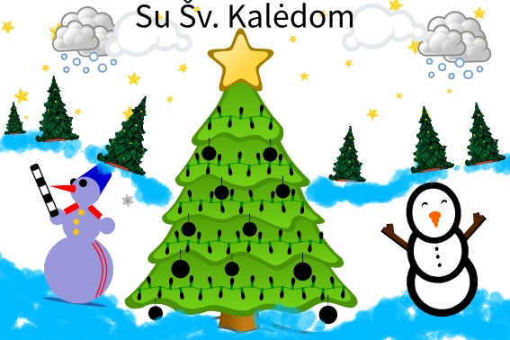 Kalėdinės atvirutės, sukurtos informatikos pamokose