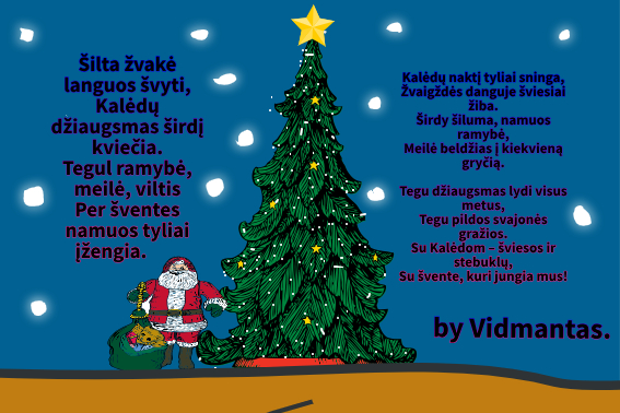 Kalėdinės atvirutės, sukurtos informatikos pamokose