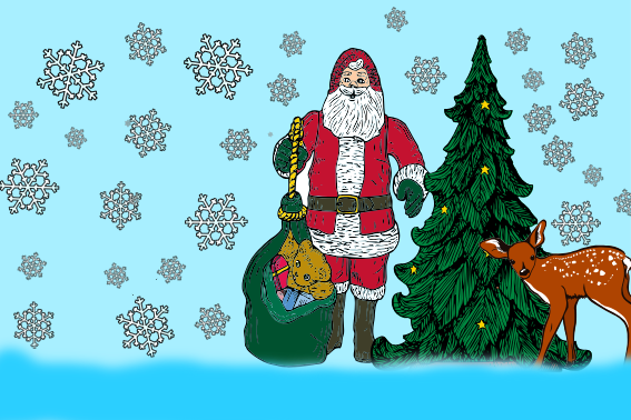 Kalėdinės atvirutės, sukurtos informatikos pamokose