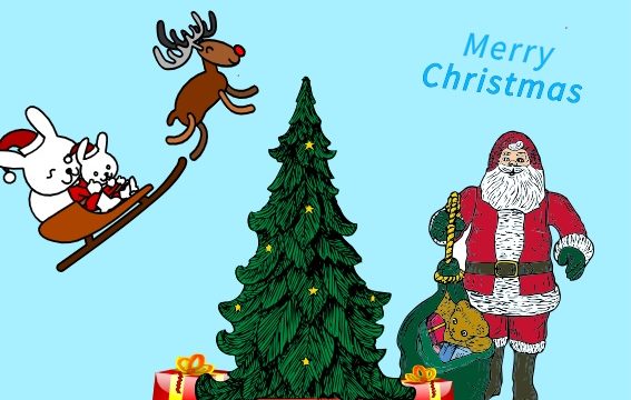 Kalėdinės atvirutės, sukurtos informatikos pamokose