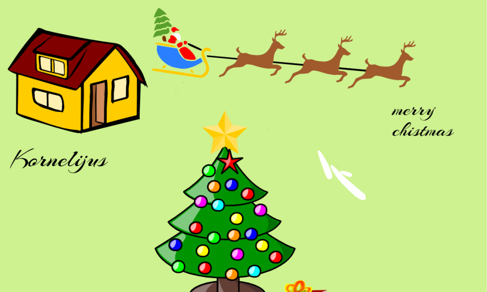 Kalėdinės atvirutės, sukurtos informatikos pamokose