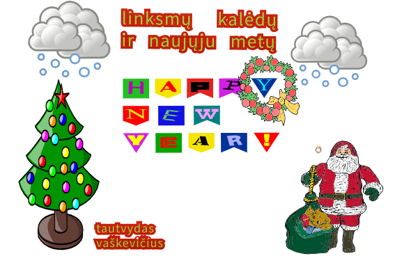 Kalėdinės atvirutės, sukurtos informatikos pamokose