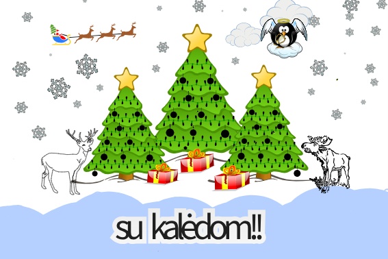 Kalėdinės atvirutės, sukurtos informatikos pamokose