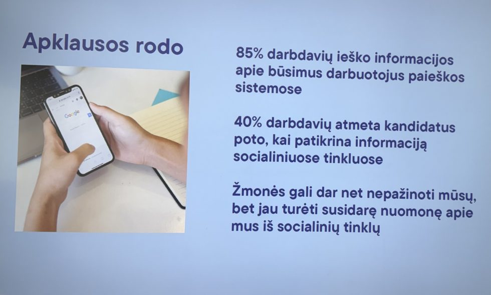 PASKAITA APIE SAVĘS PRISTATYMĄ DARBO RINKOJE