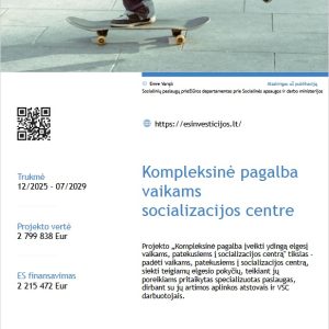 Projektas „Kompleksinė pagalba įveikti ydingą elgesį vaikams, patekusiems į socializacijos centrą“