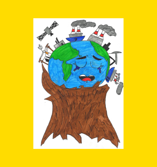 Centro mokinys dalyvavo piešinių konkurse ,,Jei žemė galėtų kalbėti… ką ji mums pasakytų?“